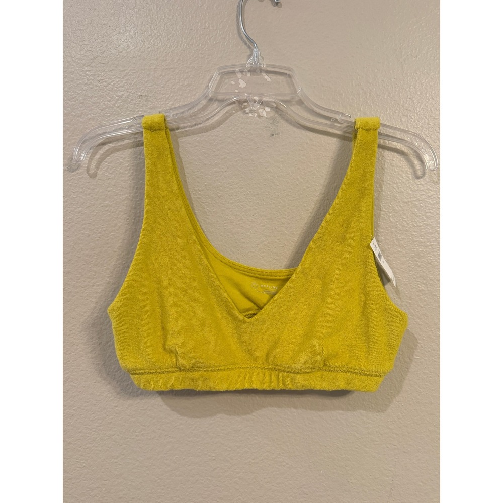 OFFLINE by Aerie Recharge Terry Cloth Bralette Yellow Small NEW